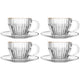 Conjunto 4 Xícaras de Café de Cristal com Fio de Ouro Império 110ml - Wolff