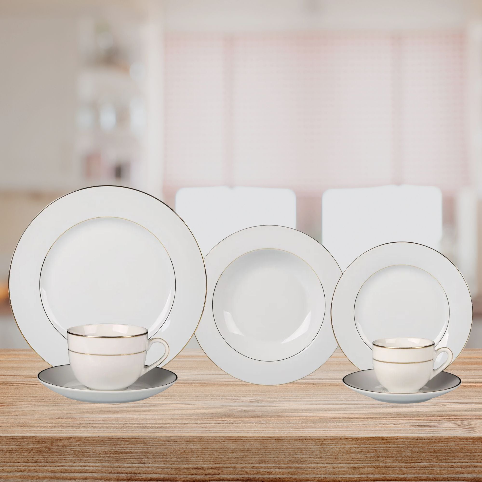 Aparelho de jantar Majesty Gold com 42 Peças de Porcelana -  L'Hermitage