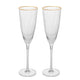 Conjunto de 2 Taças de Champanhe de Vidro com Fio de Ouro Lines 300ml - Wolff