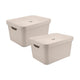 Conjunto de 2 Caixas Organizadora Cube Bege 32L - Ou