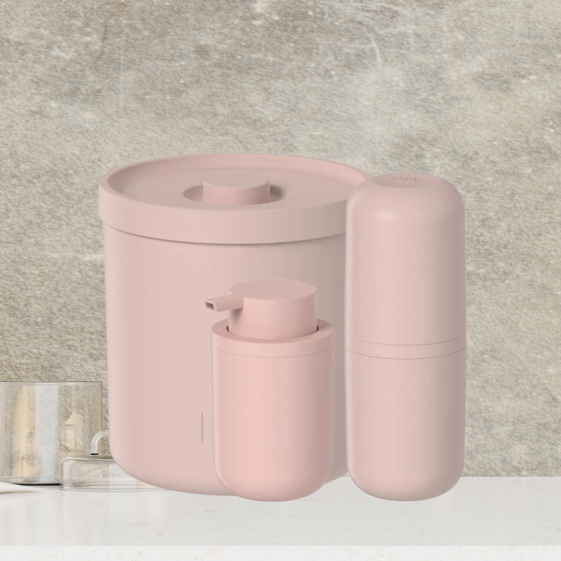 Conjunto Bold Completo para Banheiro com 3 Peças Rosa - Ou