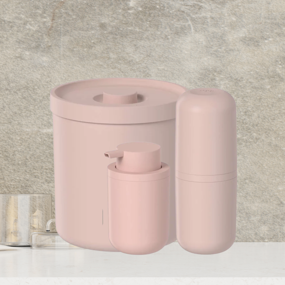 Conjunto Bold Completo para Banheiro com 3 Peças Rosa - Ou