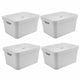 Conjunto de 4 Caixas Organizadora Cube Branco 32L - Ou