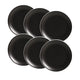 Conjunto de 6 Pratos Sobremesa de Cerâmica Preto Acetinado 21cm - Alleanza