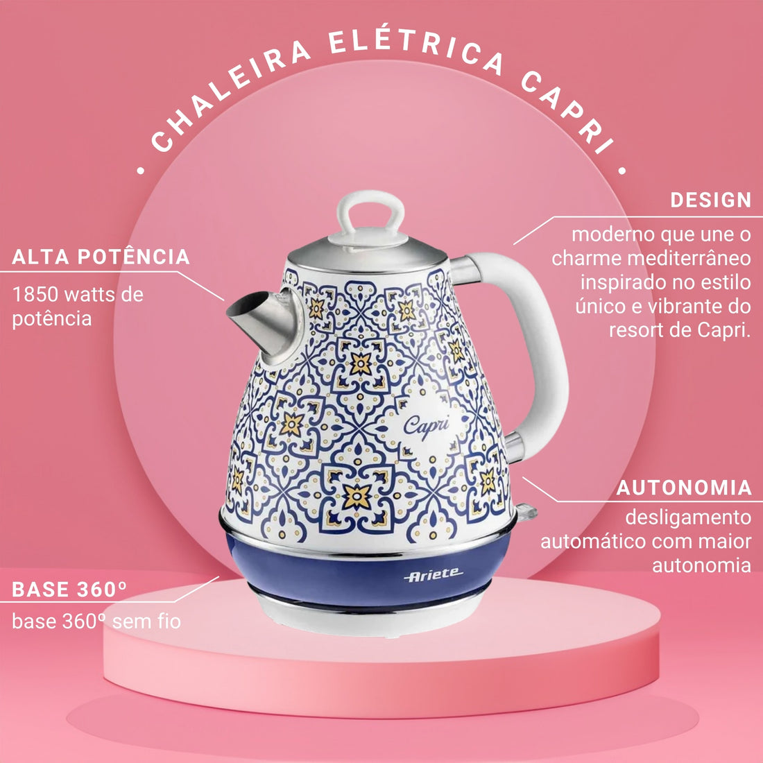 Chaleira Elétrica Capri 1,7L 220V - Ariete