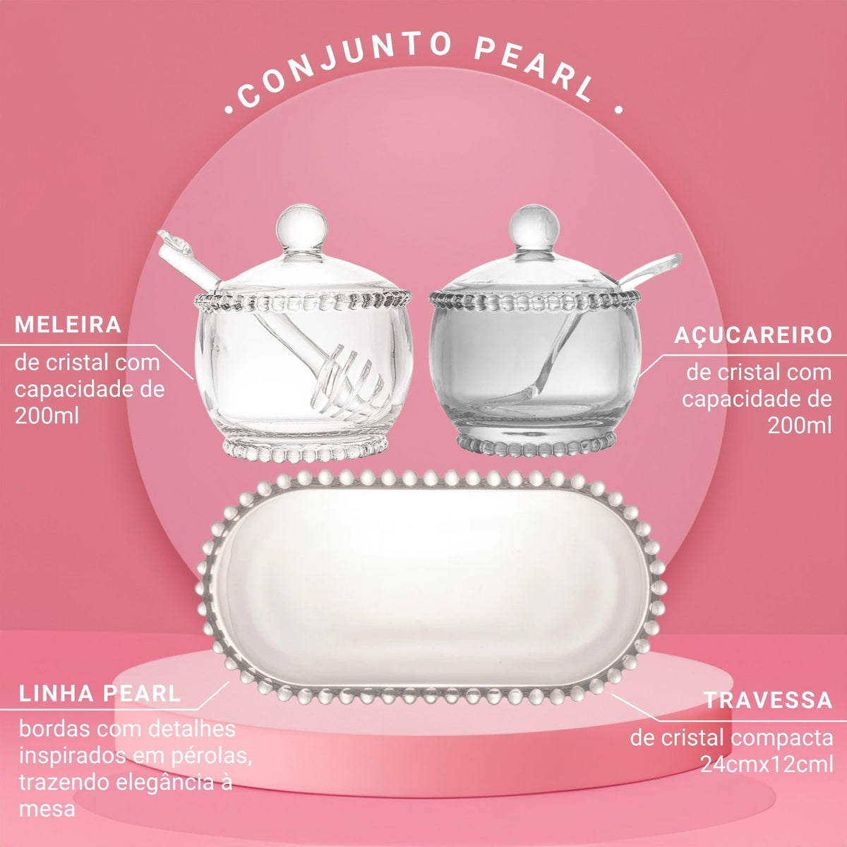 Conjunto de 3 Peças Pearl - Wolff