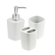 Conjunto de 3 Peças Para Banheiro de Cerâmica Lines Branco - Wolff