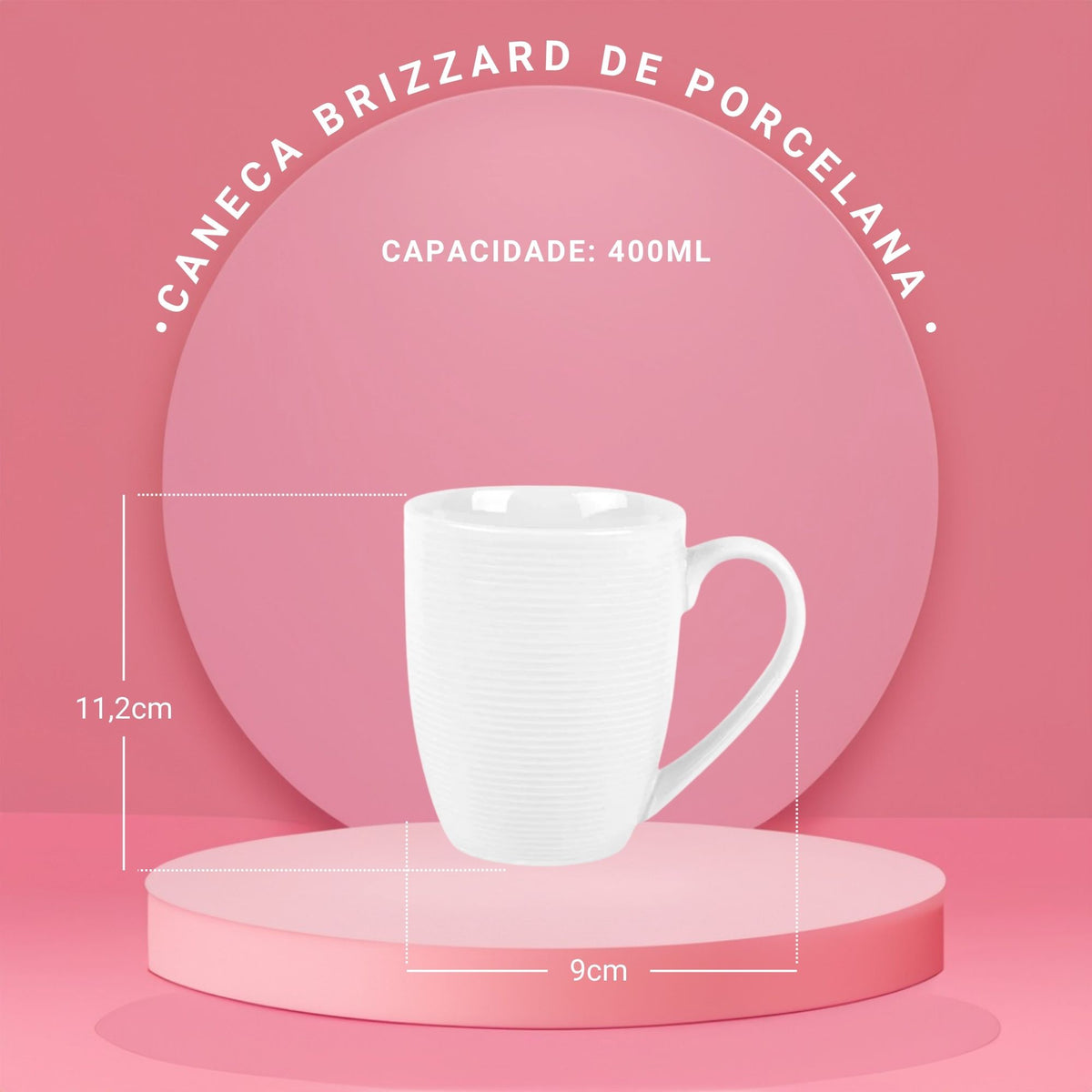 Caneca Brizzard de Porcelana 400ml - L'Hermitage