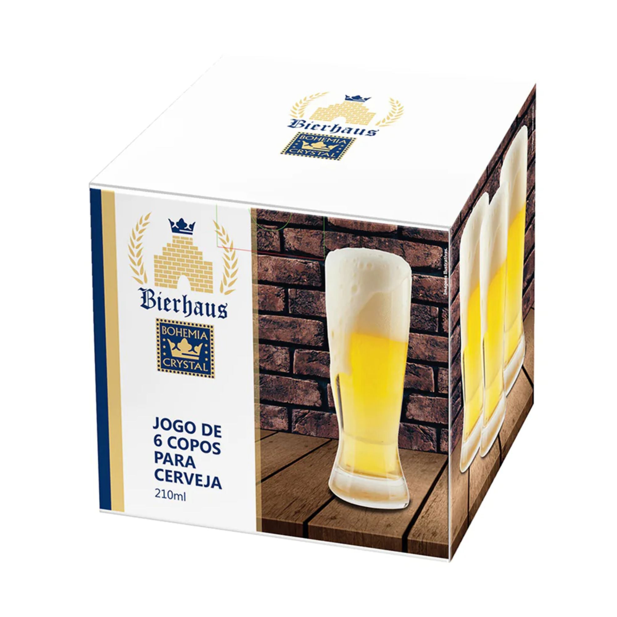 Jogo de 6 Copos de Cerveja Catarinense de Cristal 200ml - Bohemia