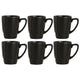 Conjunto de 6 Canecas Preto Acetinado de Cerâmica 280ml - Alleanza