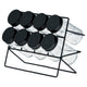 Conjunto de 8 Potes de Vidro para Temperos com Suporte em Metal Preto 150ml - Lyor
