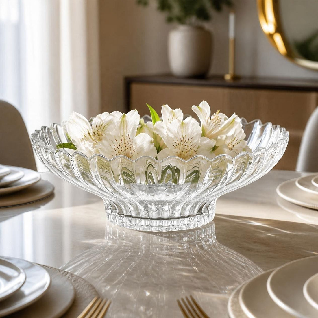 Centro de Mesa de Cristal Geneva 32cm - Wolff