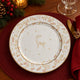 Conjunto 6 Pratos de Sobremesa Christmas Lights de Cerâmica Branco 20cm - Scalla