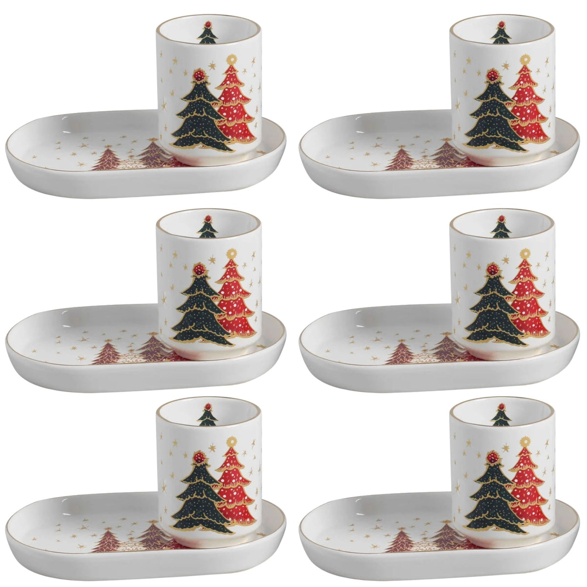 Conjunto 6 Xícaras de Café Bosque Encantado de Cerâmica 170ml - Scalla