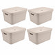 Conjunto de 4 Caixas Organizadora Cube Bege 32L - Ou
