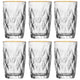 Conjunto de 6 Copos Alto de Vidro com Fio de Ouro Diamond 390ml - Lyor
