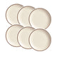 Conjunto de 6 Pratos de Sobremesa Vanilla de Cerâmica 21cm - Alleanza