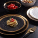 Prato Raso de Porcelana Dubai Preto e Dourado 25cm - Wolff