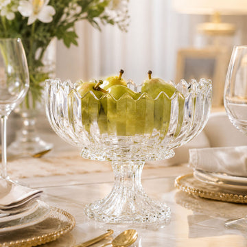 Centro de Mesa Geneva de Cristal com Pé 28cm - Wolff