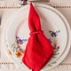 Conjunto de 4 Guardanapos Momentos de Algodão Vermelho 40cm  - Lyor