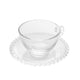 Conjunto de 4 Xícaras de Chá de Cristal com Pires Pearl 180ml - Wolff