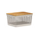 Cesto Organizador com Tampa de Bambu Grid Bege 8L - Ou