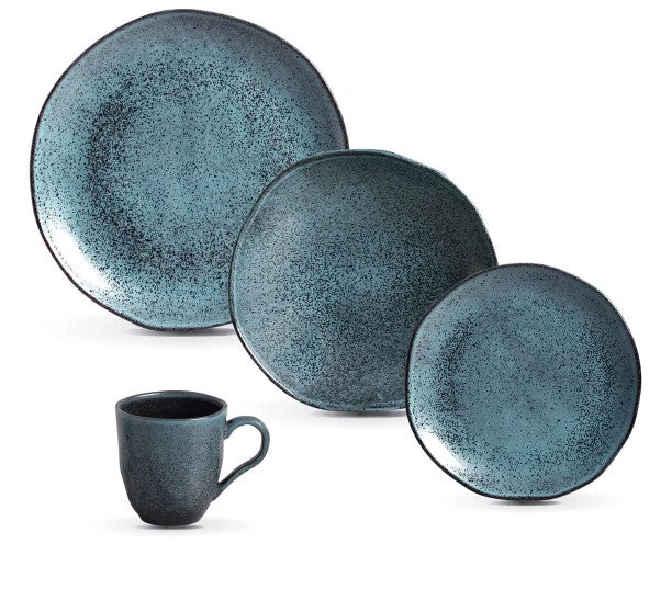 Aparelho de Jantar com 16 Peças Stoneware Orgânico Petroleum - Porto Brasil
