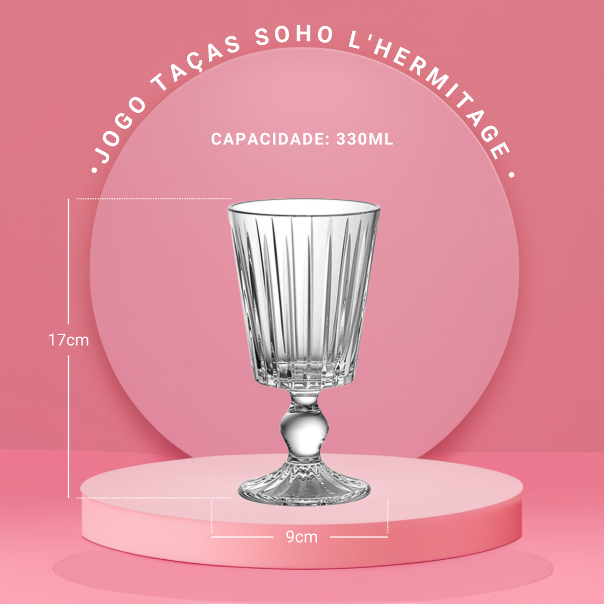 Jogo de 6 Taças de Cristal Ecológico Soho 330ml - L'Hermitage