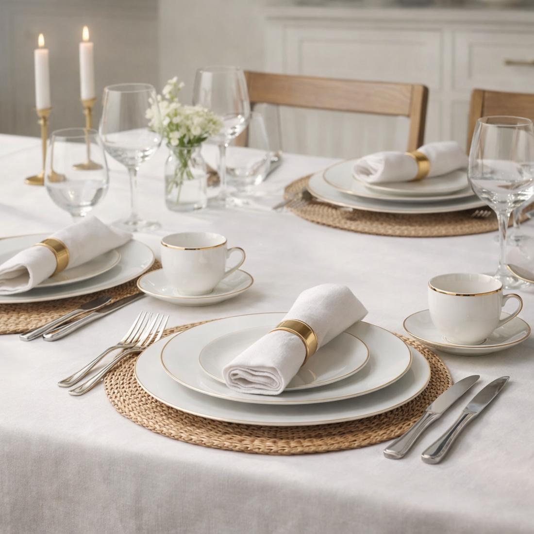 Aparelho de jantar Legacy Gold com 42 Peças de Porcelana - L'Hermitage