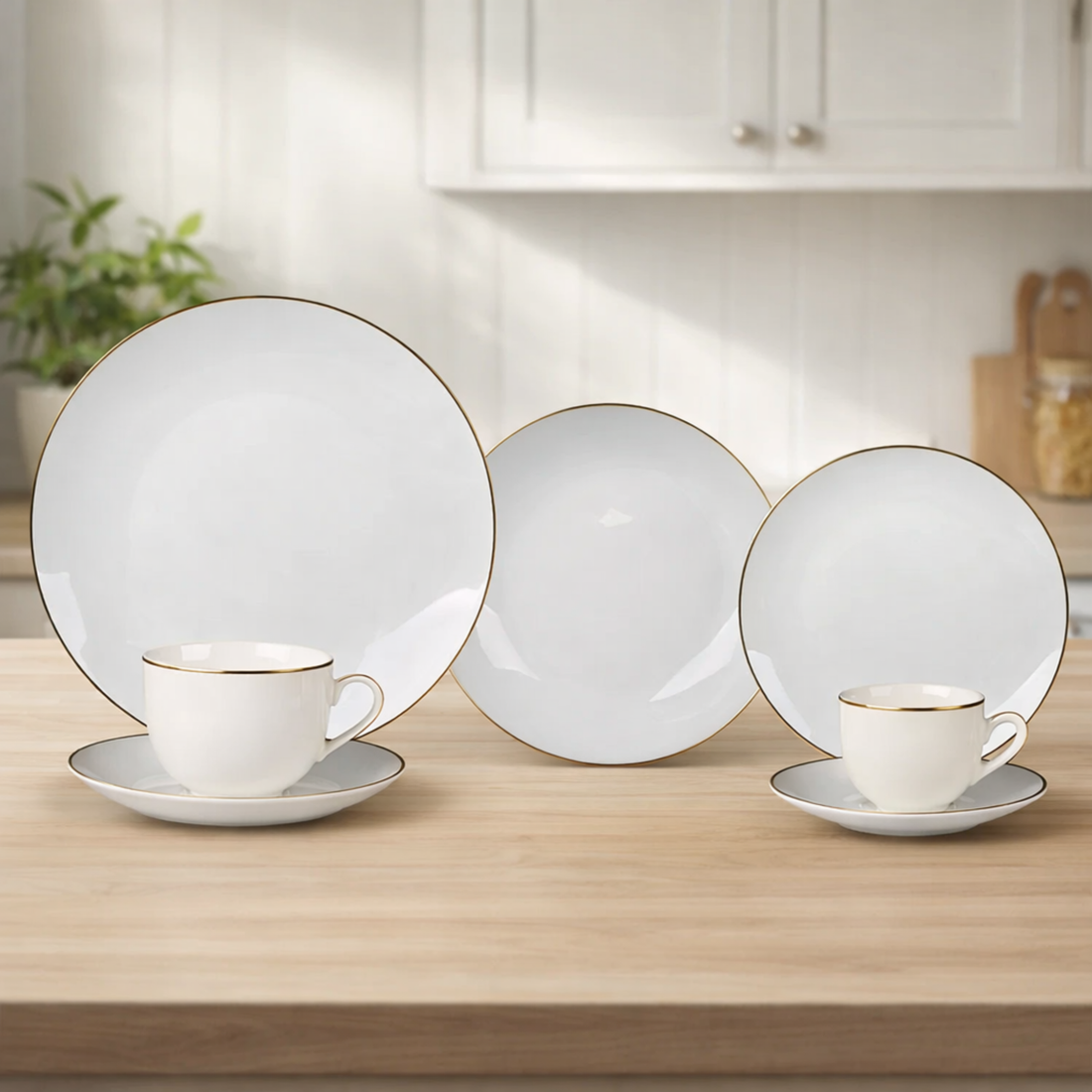 Aparelho de jantar Legacy Gold com 42 Peças de Porcelana - L'Hermitage