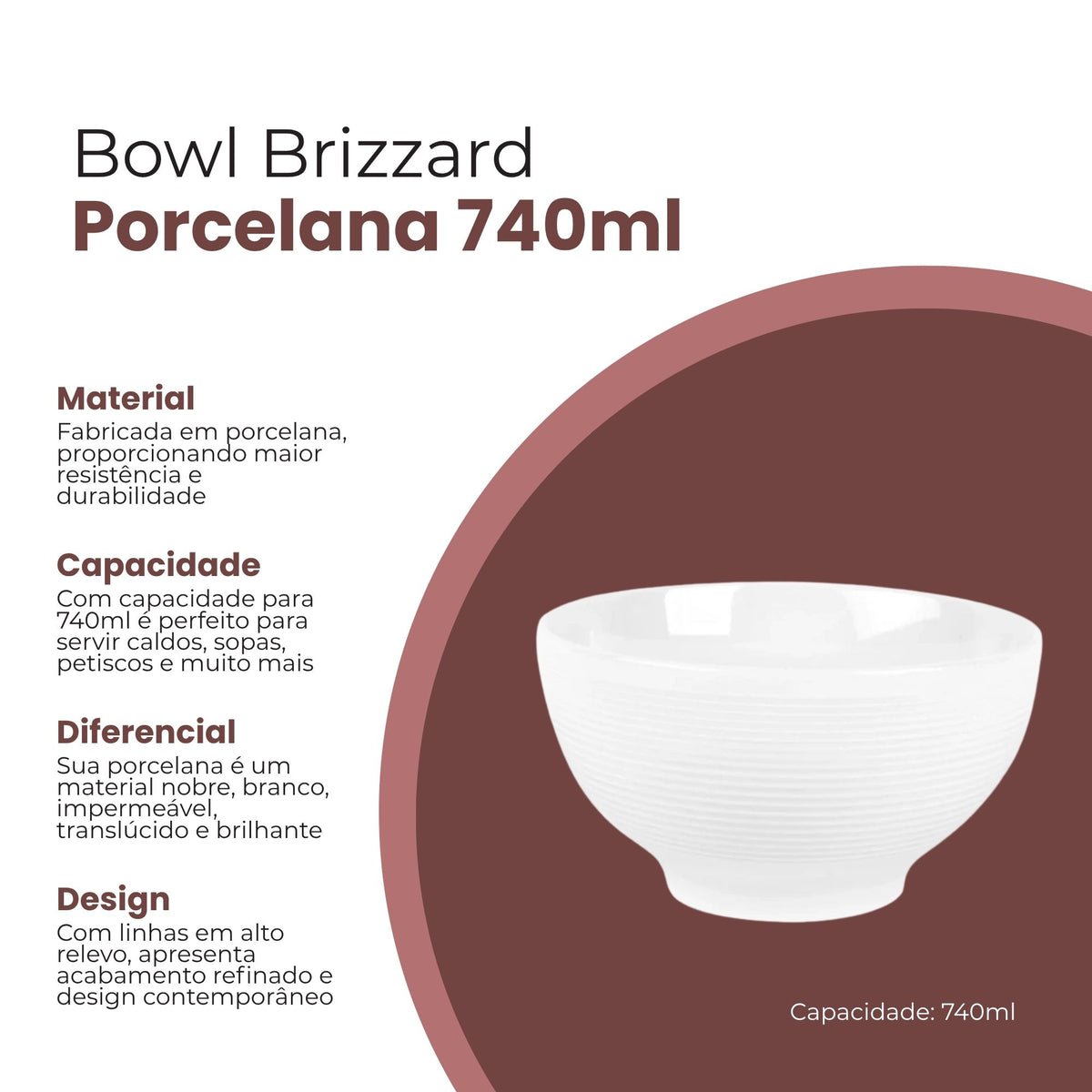 Bowl Brizzard de Porcelana 740ml - L'Hermitage