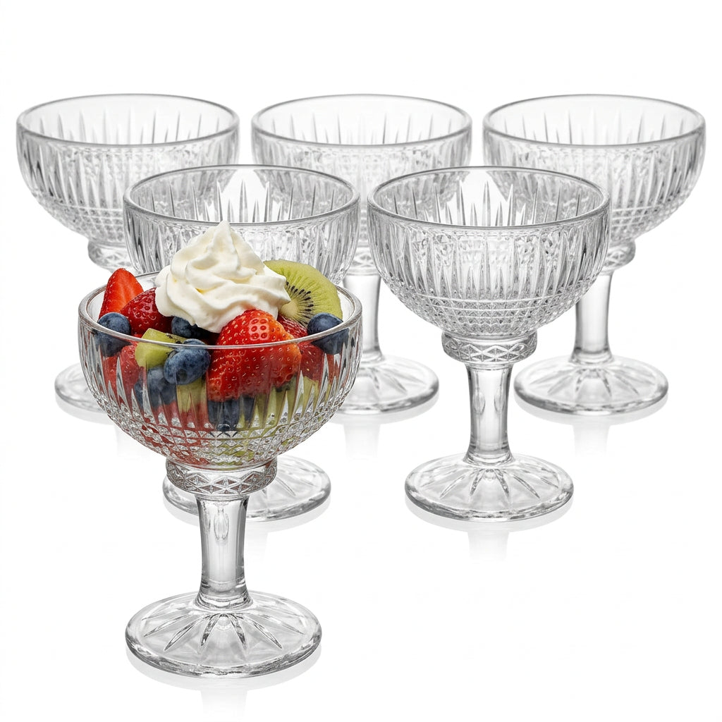 Conjunto de 6 Taças de Sobremesa de Cristal Queen 260ml - Wolff