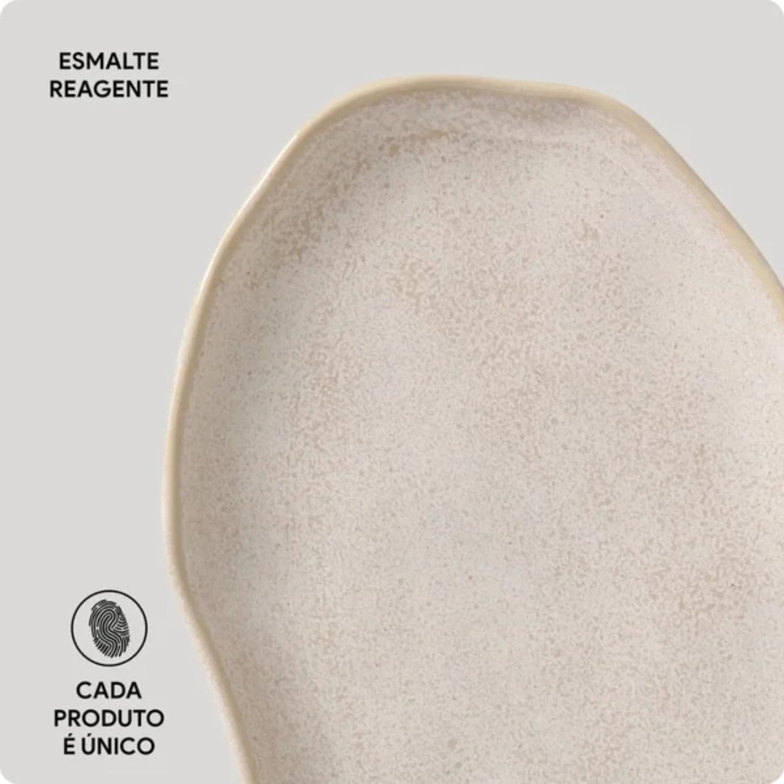Travessa Oval Orgânica Latte 30x20cm - Porto Brasil