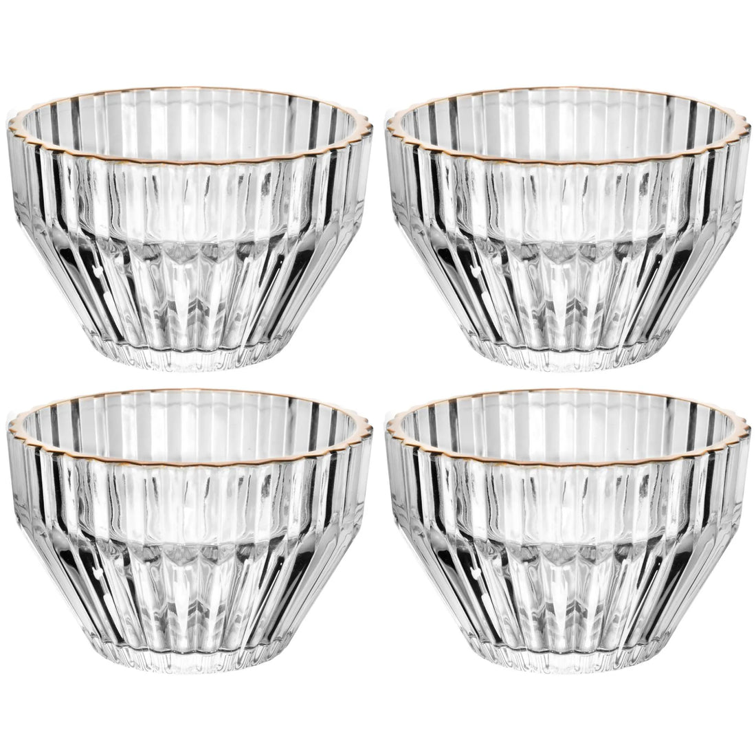 Conjunto 4 Bowls Com Fio De Ouro Império 11Cm X 11Cm X 6,5Cm Cristal Wolff