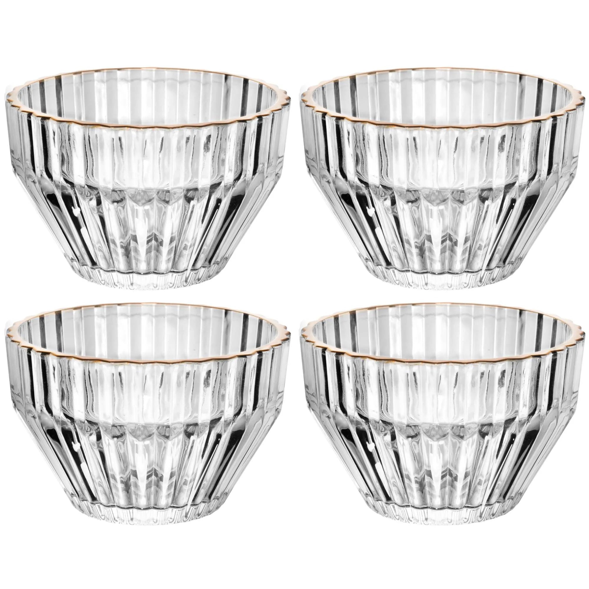 Conjunto 4 Bowls Com Fio De Ouro Império 11Cm X 11Cm X 6,5Cm Cristal Wolff