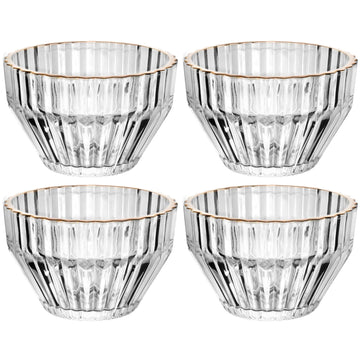 Conjunto 4 Bowls Com Fio De Ouro Império 11Cm X 11Cm X 6,5Cm Cristal Wolff
