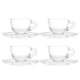 Conjunto 4 Xícaras Café com Pires Cristal Pearl 80ml - Wolff
