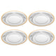 Conjunto 4 Pratos para Sobremesa com Fio de Ouro Império 20cm Cristal - Wolff