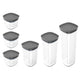 Conjunto de 6 Potes Herméticos Block Cinza - Ou