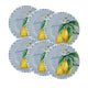 Conjunto de 6 Pratos de Sobremesa Amalfitana Limone de Cerâmica 21cm - Alleanza