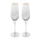Conjunto de 2 Taças de Champanhe de Cristal com Borda Dourada Taj 300ml - Wolff